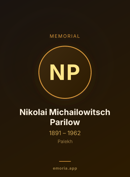 Memorial portrait of Nikolai Michailowitsch Parilow