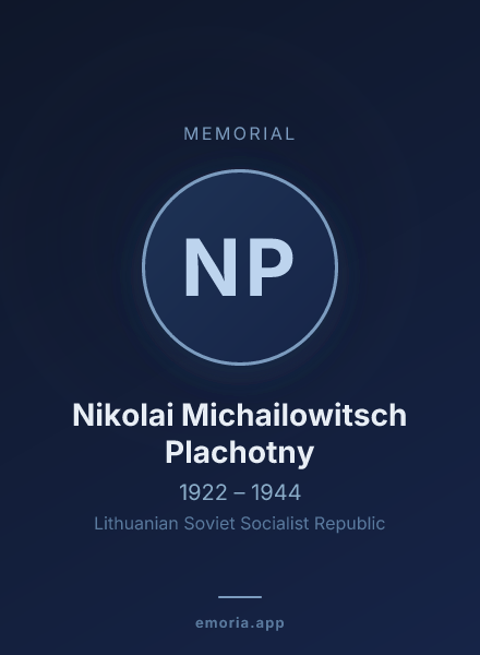 Memorial portrait of Nikolai Michailowitsch Plachotny