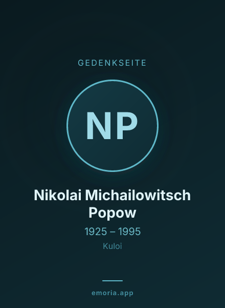 Gedenkportrait von Nikolai Michailowitsch Popow