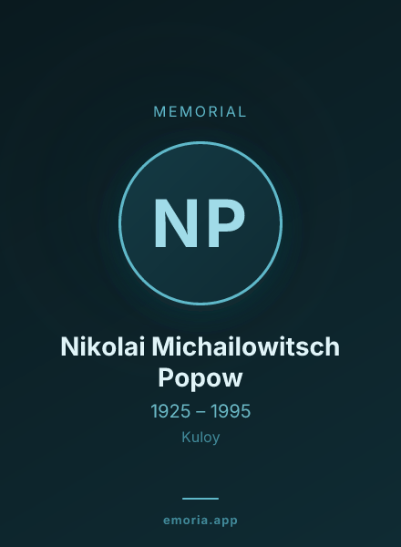Memorial portrait of Nikolai Michailowitsch Popow