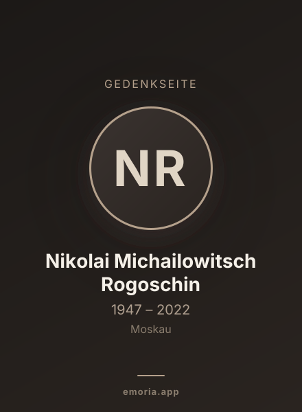 Gedenkportrait von Nikolai Michailowitsch Rogoschin