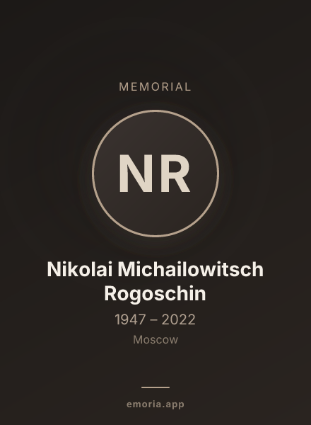 Memorial portrait of Nikolai Michailowitsch Rogoschin