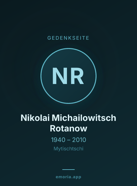 Gedenkportrait von Nikolai Michailowitsch Rotanow