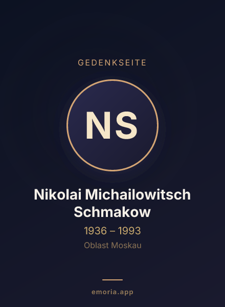Gedenkportrait von Nikolai Michailowitsch Schmakow