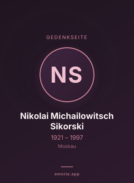 Gedenkportrait von Nikolai Michailowitsch Sikorski