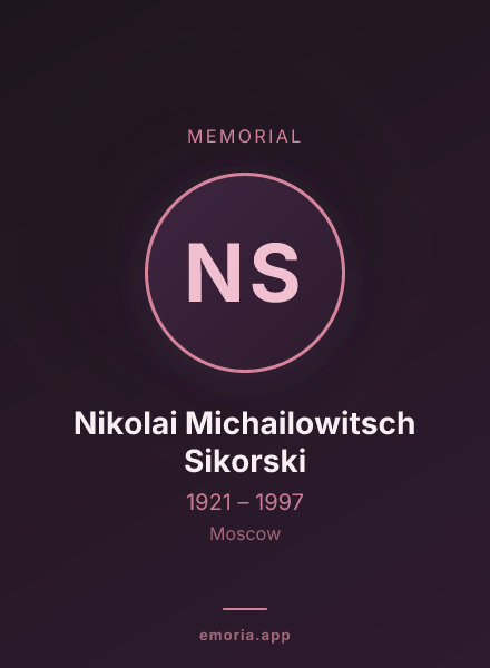 Memorial portrait of Nikolai Michailowitsch Sikorski