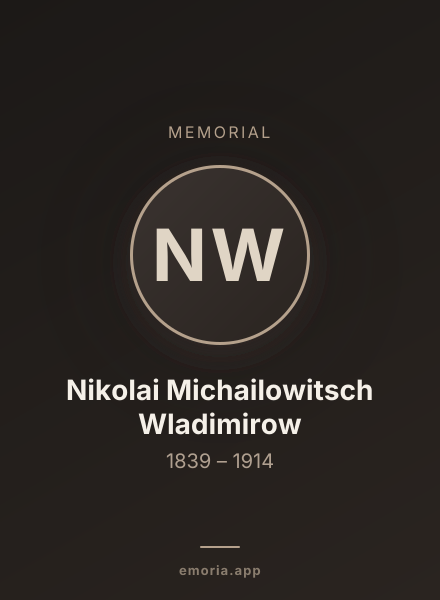 Memorial portrait of Nikolai Michailowitsch Wladimirow