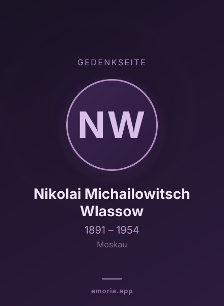 Gedenkportrait von Nikolai Michailowitsch Wlassow