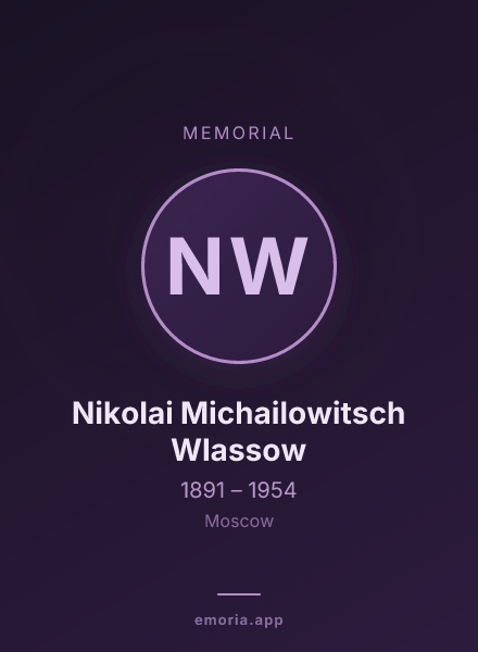 Memorial portrait of Nikolai Michailowitsch Wlassow