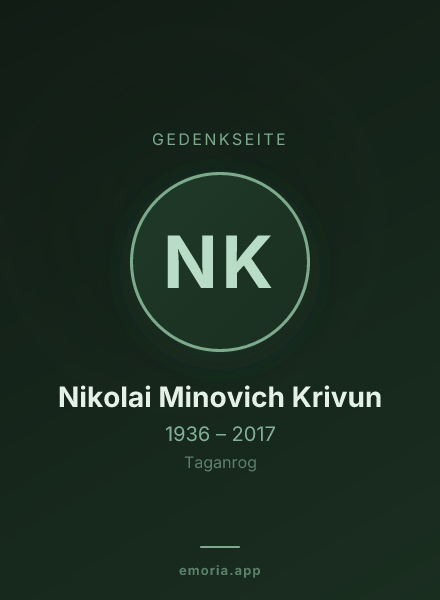 Gedenkportrait von Nikolai Minovich Krivun