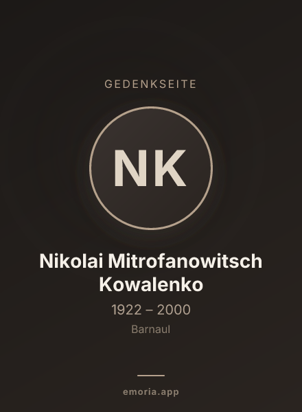 Gedenkportrait von Nikolai Mitrofanowitsch Kowalenko