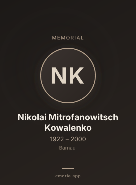 Memorial portrait of Nikolai Mitrofanowitsch Kowalenko