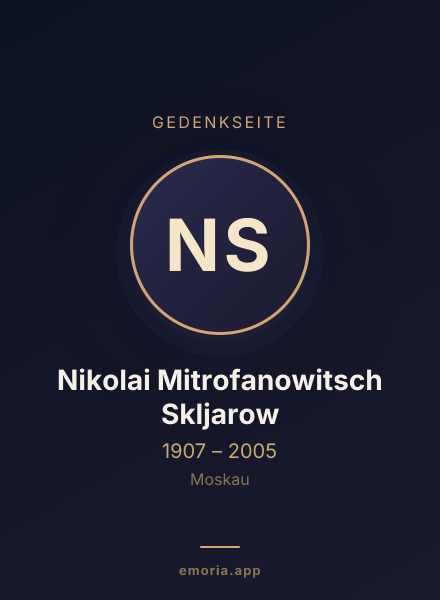 Gedenkportrait von Nikolai Mitrofanowitsch Skljarow