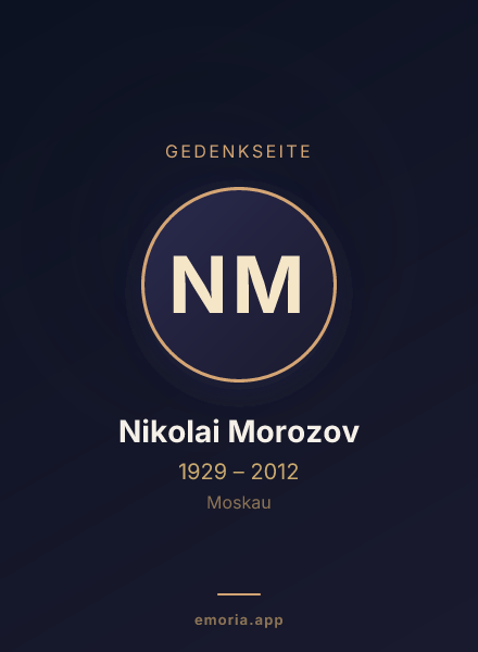 Gedenkportrait von Nikolai Morozov