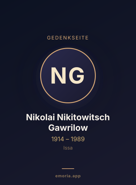 Gedenkportrait von Nikolai Nikitowitsch Gawrilow