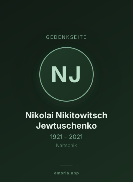 Gedenkportrait von Nikolai Nikitowitsch Jewtuschenko