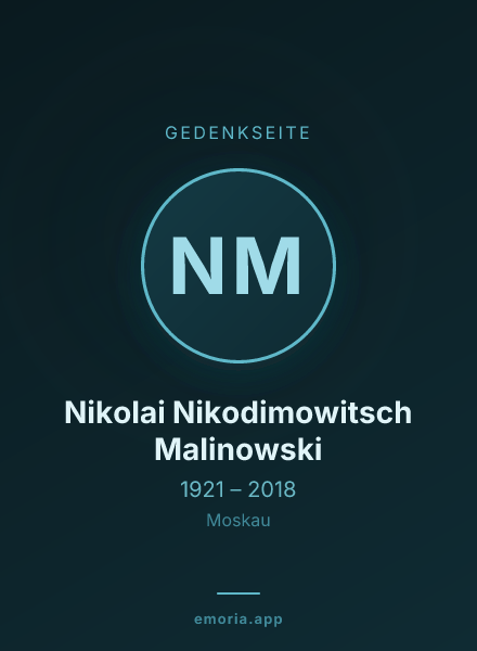 Gedenkportrait von Nikolai Nikodimowitsch Malinowski