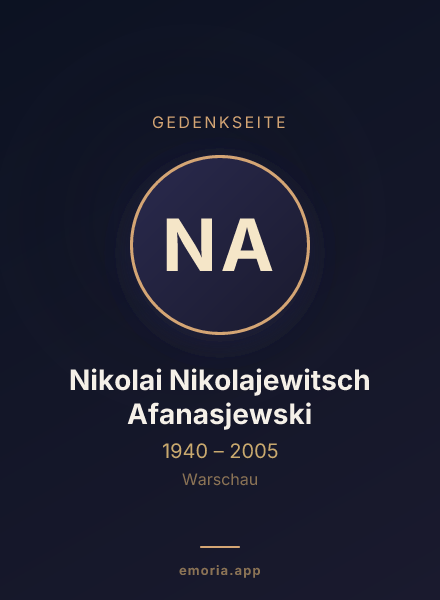 Gedenkportrait von Nikolai Nikolajewitsch Afanasjewski
