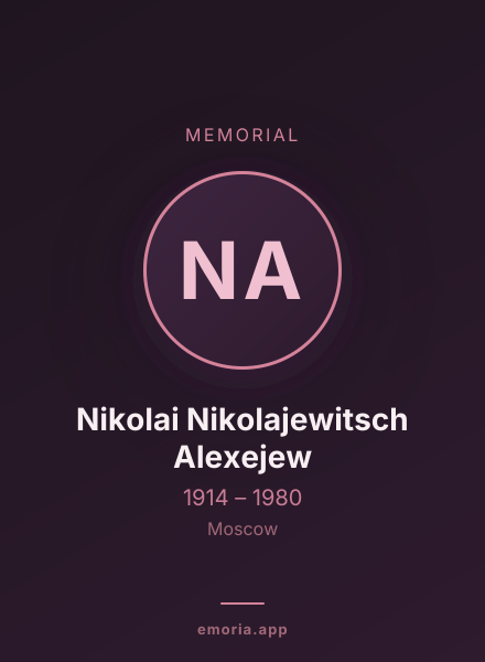 Memorial portrait of Nikolai Nikolajewitsch Alexejew