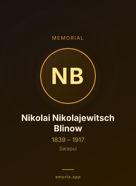 Memorial portrait of Nikolai Nikolajewitsch Blinow