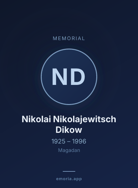 Memorial portrait of Nikolai Nikolajewitsch Dikow