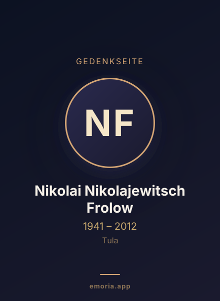 Gedenkportrait von Nikolai Nikolajewitsch Frolow