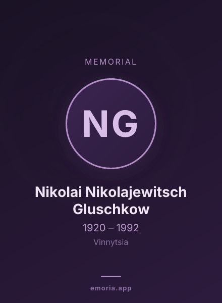 Memorial portrait of Nikolai Nikolajewitsch Gluschkow