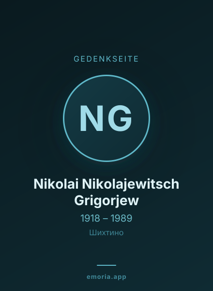 Gedenkportrait von Nikolai Nikolajewitsch Grigorjew