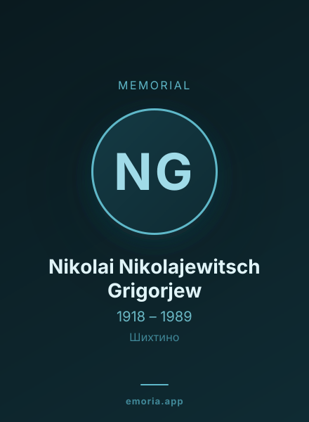 Memorial portrait of Nikolai Nikolajewitsch Grigorjew