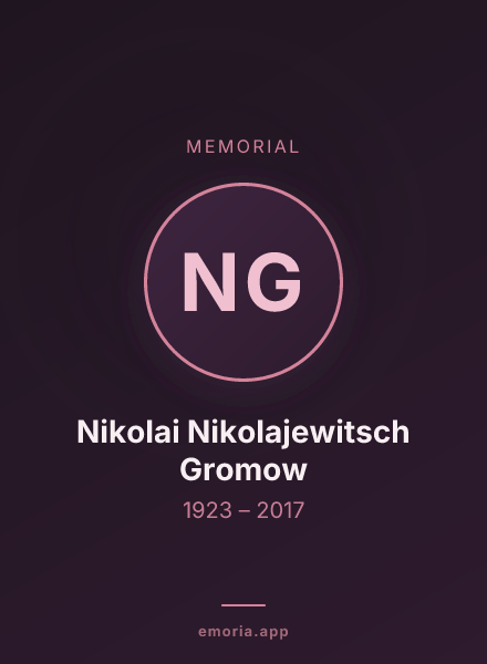 Memorial portrait of Nikolai Nikolajewitsch Gromow