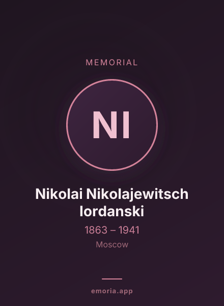 Memorial portrait of Nikolai Nikolajewitsch Iordanski