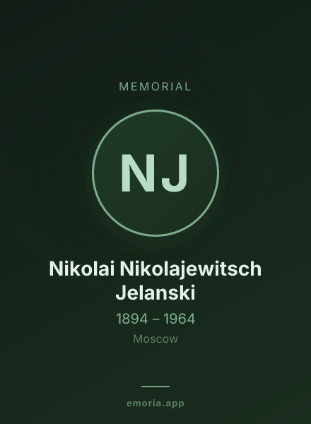 Memorial portrait of Nikolai Nikolajewitsch Jelanski
