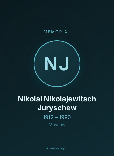 Memorial portrait of Nikolai Nikolajewitsch Juryschew