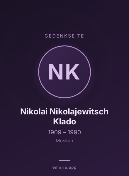 Gedenkportrait von Nikolai Nikolajewitsch Klado