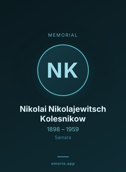 Memorial portrait of Nikolai Nikolajewitsch Kolesnikow