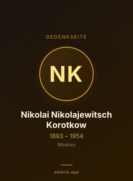 Gedenkportrait von Nikolai Nikolajewitsch Korotkow