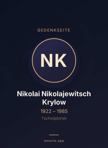 Gedenkportrait von Nikolai Nikolajewitsch Krylow