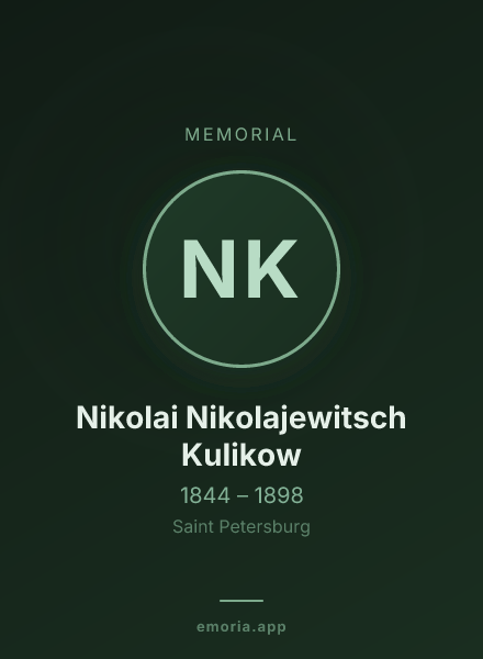 Memorial portrait of Nikolai Nikolajewitsch Kulikow