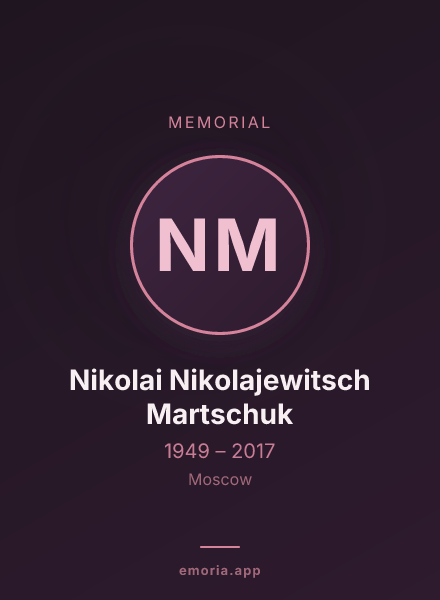 Memorial portrait of Nikolai Nikolajewitsch Martschuk