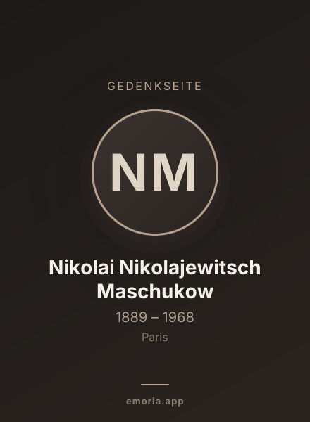 Gedenkportrait von Nikolai Nikolajewitsch Maschukow