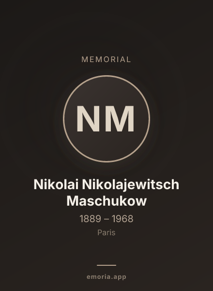 Memorial portrait of Nikolai Nikolajewitsch Maschukow