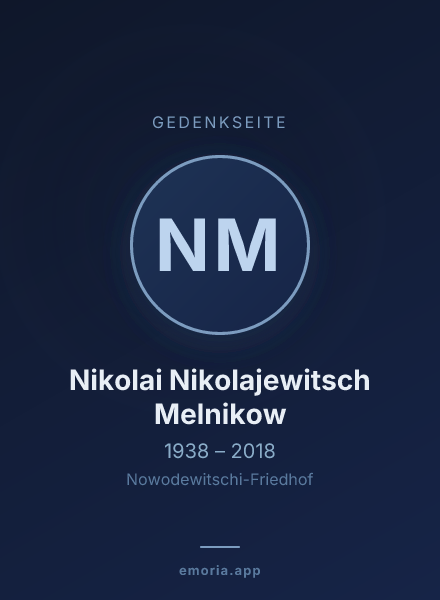 Gedenkportrait von Nikolai Nikolajewitsch Melnikow