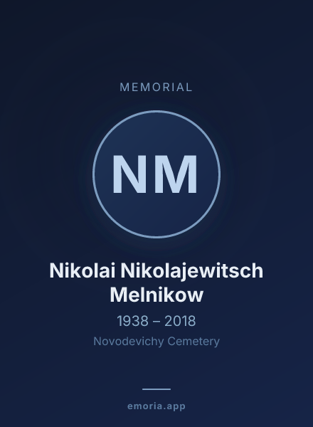 Memorial portrait of Nikolai Nikolajewitsch Melnikow