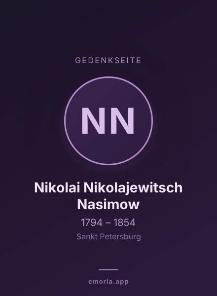 Gedenkportrait von Nikolai Nikolajewitsch Nasimow
