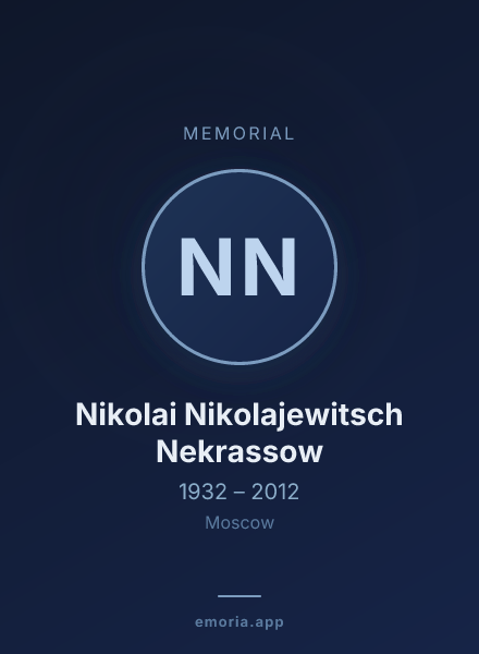 Memorial portrait of Nikolai Nikolajewitsch Nekrassow