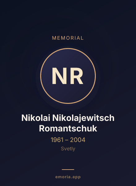 Memorial portrait of Nikolai Nikolajewitsch Romantschuk