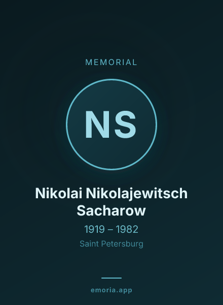 Memorial portrait of Nikolai Nikolajewitsch Sacharow
