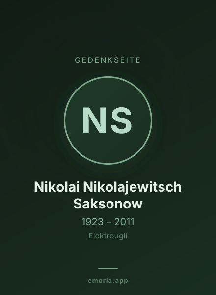 Gedenkportrait von Nikolai Nikolajewitsch Saksonow