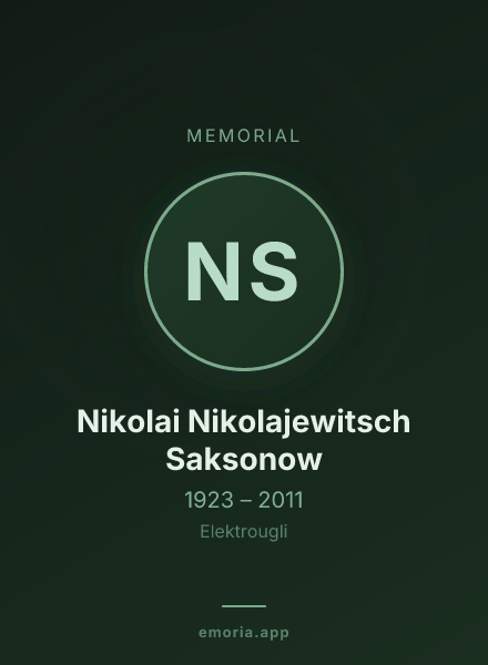 Memorial portrait of Nikolai Nikolajewitsch Saksonow