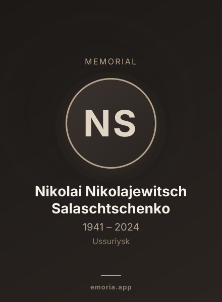 Memorial portrait of Nikolai Nikolajewitsch Salaschtschenko